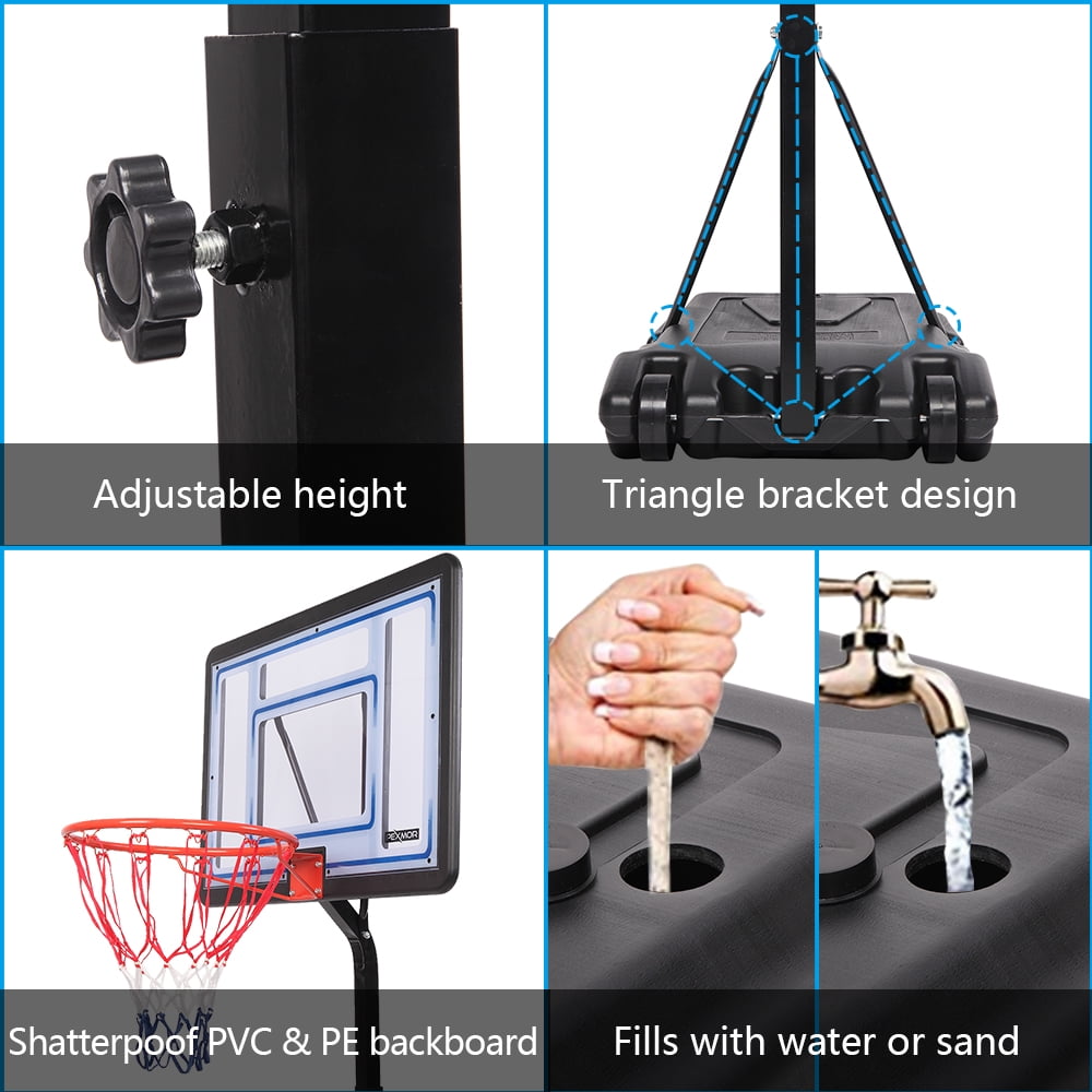PEXMOR Basketball Hoop for Pool, 45" - 53" Height Poolside Basketball Goal System for Kids and Adult Family Fun