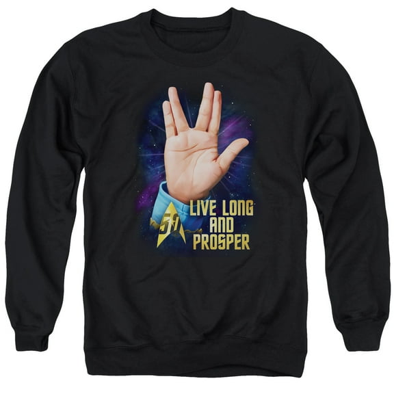 Star Trek Llap 50 Adult Crewneck Sweatshirt Black