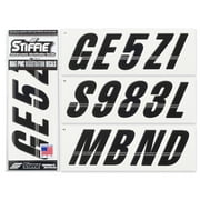 STIFFIE Techtron Black/White 3" Alpha-Numeric Identification Custom Kit Registration Numbers & Letters Marine Stickers Decals for Boats & Personal Watercraft PWC