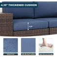 thumbnail image 2 of ELPOSUN Outdoor Sectional Furniture Set with Fire Pit Table, 7-Piece Brown Rattan Wicker Conversation Sofa Set for Porch Garden Backyard Balcony,Blue, 2 of 10
