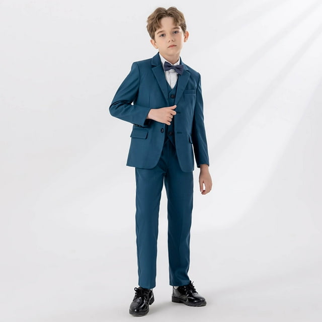 Odeerbi 1-14 Años Niños Trajes Slim Fit Esmoquin Conjunto Vestido Camisa Pantalones Blazer Chaqueta Chaleco Pajarita Conjuntos Traje Formal Conjunto Boda Fiesta Outfit