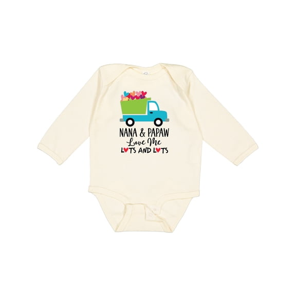 Inktastic Nana and Papaw Grandson Truck Boys Long Sleeve Baby Bodysuit