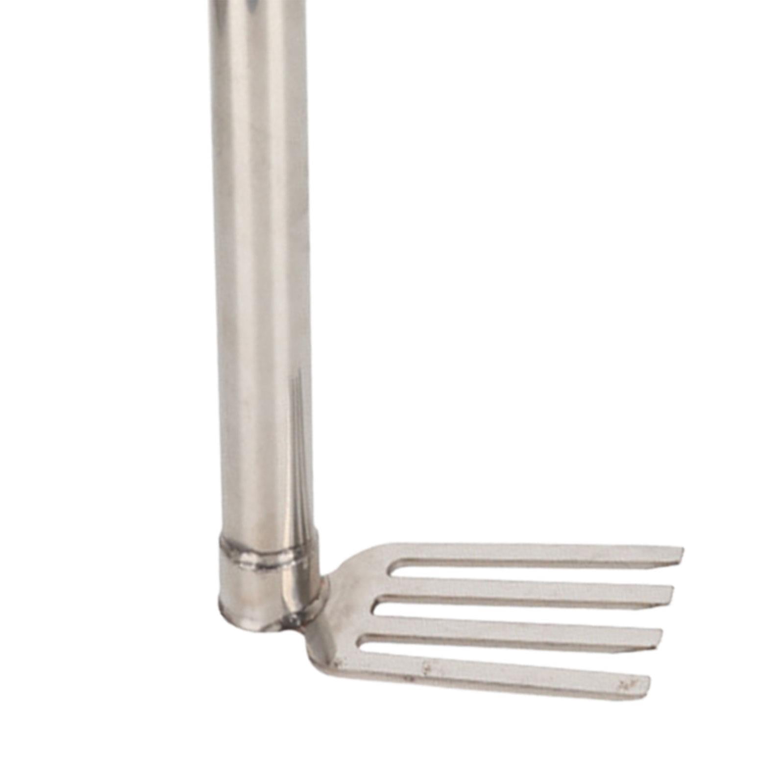 MAGIDEAL Gardening Hand Tiller Tool Stainless Steel 15.1inch Long for Outdoor Camping Rake