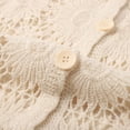 thumbnail image 6 of Womens Cardigan Crochet Lace Hollow Out Button Front V Neck Long Sleeve Knit Crop Sweater Top Lightweight Outwear Coats, 6 of 7