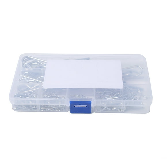 125PCS R-shaped Cotter Pin Set 8 Sizes Tractor split cotter pins Pin Clips Plastic Box Assortment Split Cotter Pins Kit