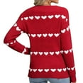 thumbnail image 4 of SYMOID Womens Red Heart Pattern Sweater - Long Sleeve Crew Neck, 100% Polyester Cozy Relaxed Fit for Fall Winter & Valentine’s Day,Size L, 4 of 4
