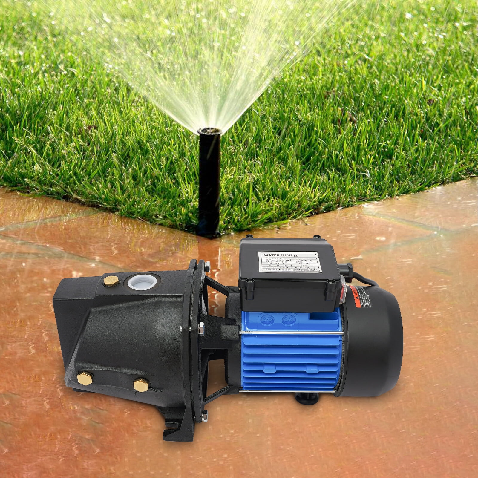 16.54*7.09*8.66 Good Powerful and Efficient Black Blue Garden Water Pump for Irrigation, Sprinkling