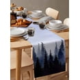thumbnail image 6 of ERUNPONLY Forest Table Runner - 72 Inch Long Blue Purple Trees Landscape Retro Watercolor Cotton and Linen Blended Dress Scarves Farmhouse Table Runner for Kitchen Dining, Coffee Table, 13"x72", 6 of 8