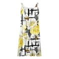 thumbnail image 3 of Bigersell Women Summer Sleeveless Tank Dresses Floral Printed Scoop Neck Ruched Tunic Mini Dresses Pleated Ruffle Short Dresses Beach Sundresses, 3 of 4