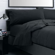 Angle View: Get It Together 200-Thread Count Cotton Sheet Set, Black Soot