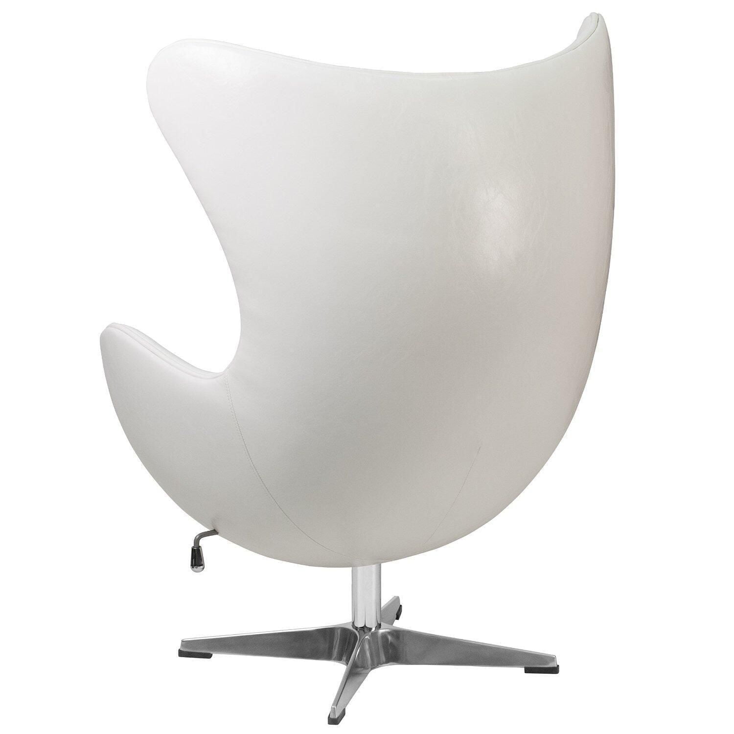 Canadian Egg Leatherette Lounge Chair White