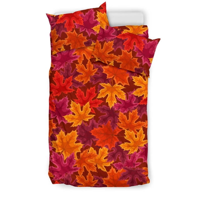 Juego de cama con estampado de hojas de arce otoñal