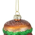 thumbnail image 4 of 2.25" Brown, Green, and Red Glass Hamburger Christmas Ornament, 4 of 4