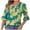 Yellow, variant on Summer Akafmk 3/4 Sleeve Shirts for Women,Summer Womens Tie-dyes Top,Casual Printed Quarter Sleeved V-neck Ruffle Top