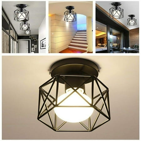Semi Flush Mount Ceiling Light E26 Retro Black Semi Flush Mount Ceiling Light E26 Retro Black
