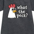 thumbnail image 2 of Instant Message - What The Peck Chicken - Toddler & Youth Girls Fleece Dress, 2 of 5