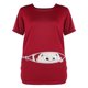 thumbnail image 3 of Camisetas Elásticas De Manga Corta Con Estampado De Bebés Y Mujeres Embarazadas (Rojo Vino) (Xxl)-199645.04 Likrtyny Mujer, 3 of 8