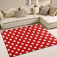 thumbnail image 2 of Coolnut Lightweight Carpet Mats, 5'3" x 4' Area Soft Rugs, Floor Mat Rug Home Decoration for Kids Room Living Room, 63"x 48" White Polka Dot On Red, 2 of 6