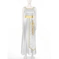 thumbnail image 3 of TSSOE Women Metallic Cross Praise Dance Dress Worship Dancewear Ruffle Overlay Maxi Dress White 4XL, 3 of 7
