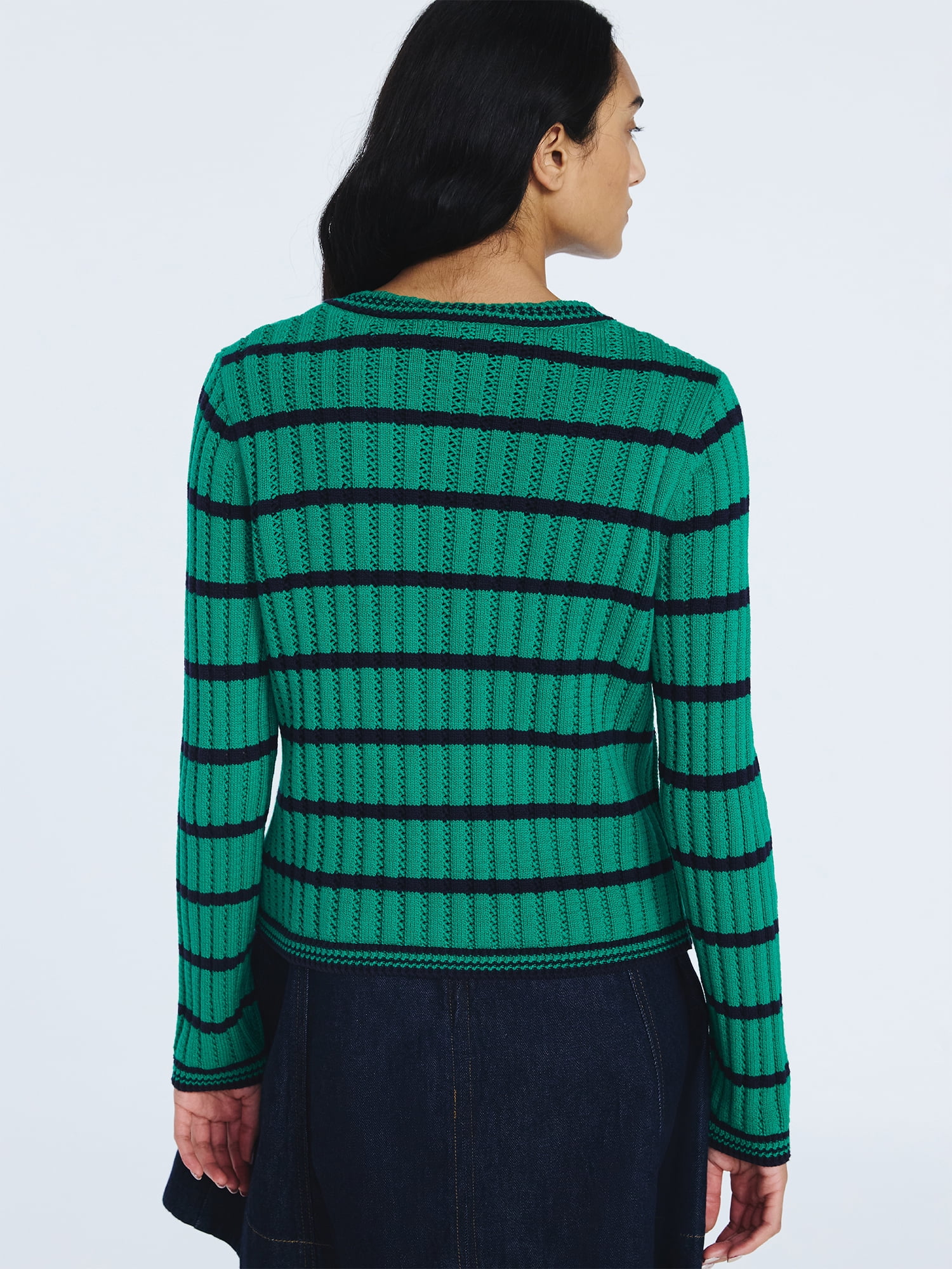 Free Assembly Women's Textured Stitch Cotton Cardigan Sweater with Long Sleeves, Lightweight, Sizes XS-XXL