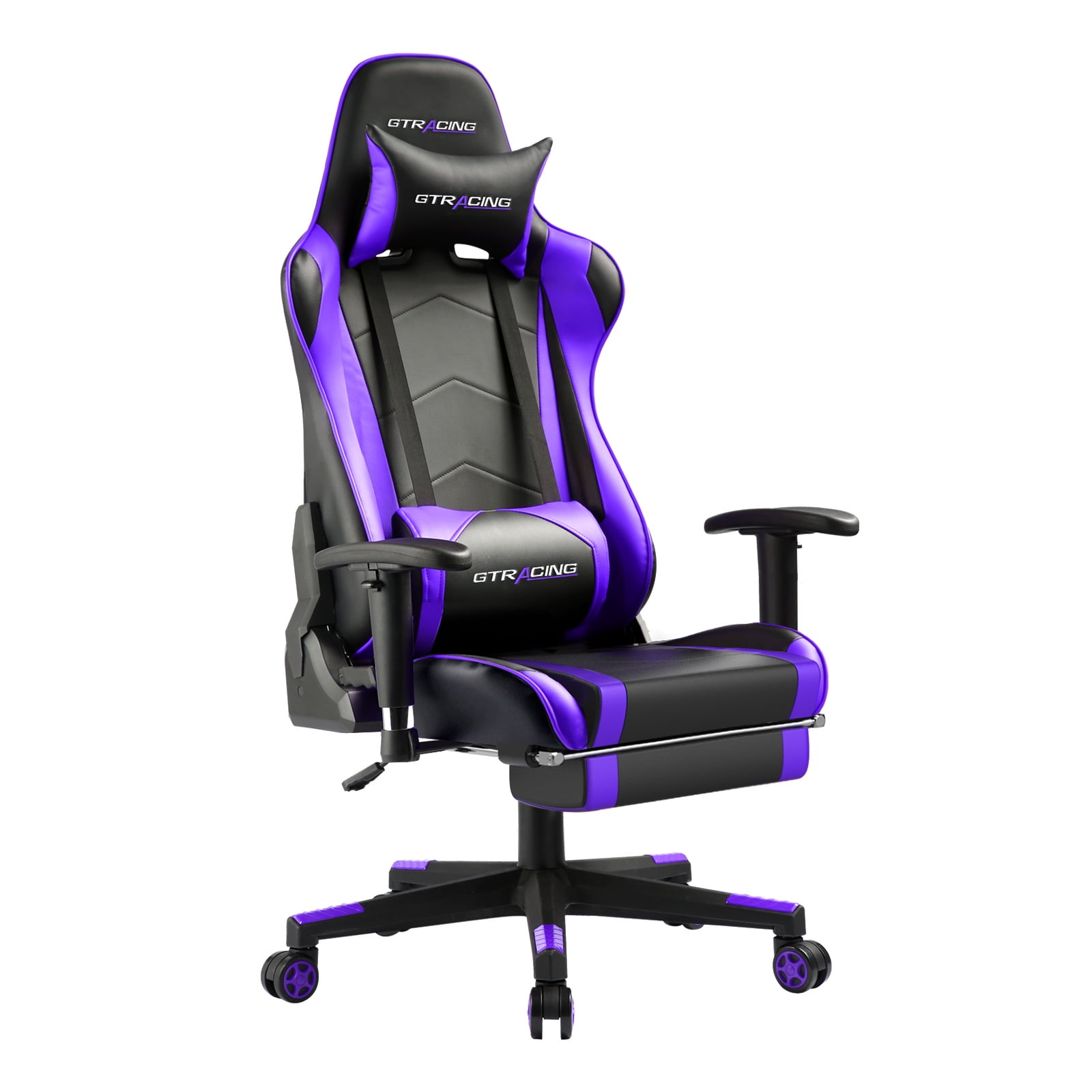 GTRACING Gaming Chair with Footrest PU Leather Office Chair with
