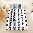 thumbnail image 5 of Homewish Retro Bohemian Geometric Bed Sheets,Boho Exotic Style Full Size Sheets,White,4 Pieces,1 Flat Sheet, 1 Fitted Sheet and 2 Pillowcases, 5 of 6