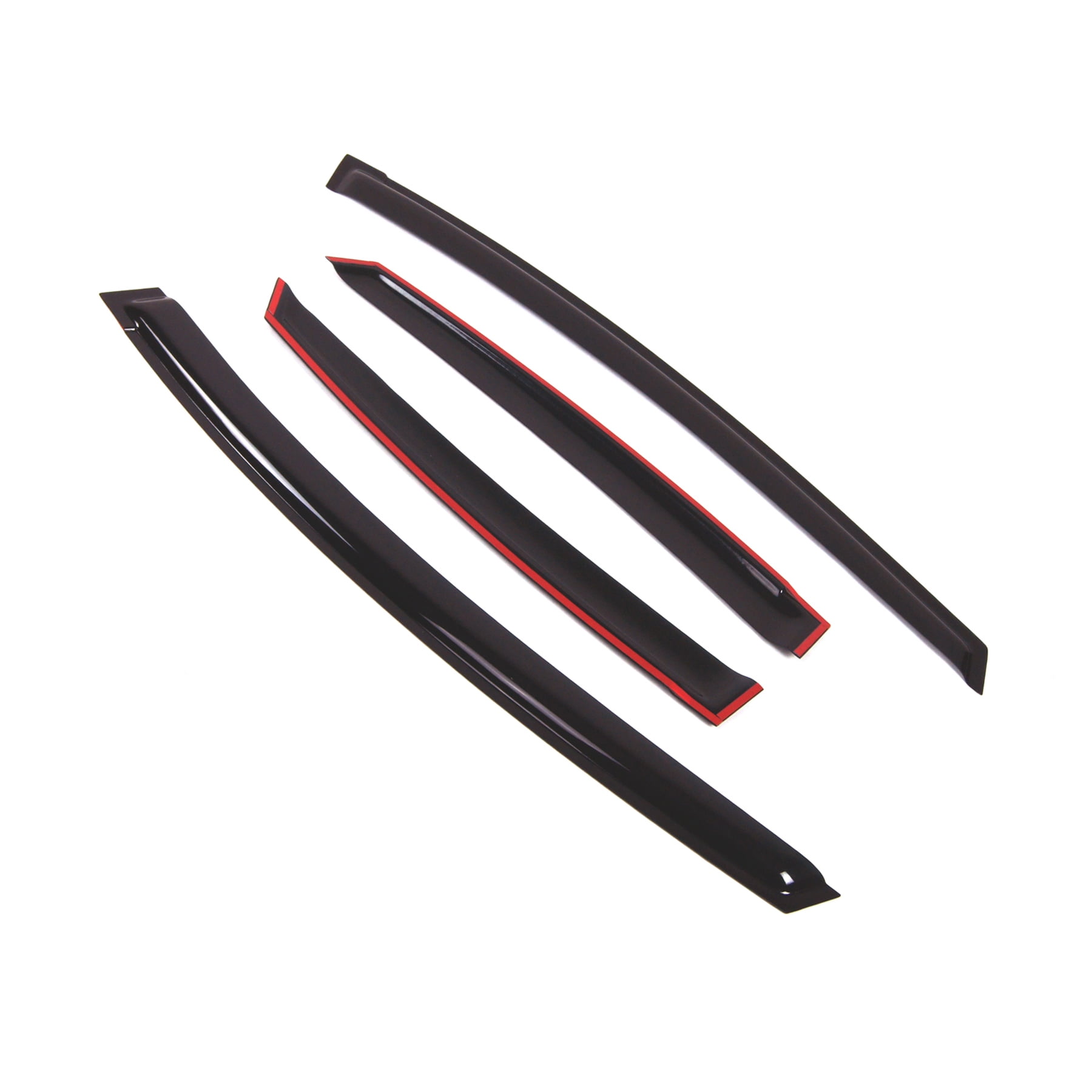 Tuningpros WD2-437 Outside Mount Window Visor Deflector Rain Guard Dark Smoke 4 Pcs Set For 2010-2015 Toyota Prius
