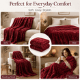 thumbnail image 4 of Sanmadrola Oversized Throw Blanket Soft Fuzzy for Couch Fluffy Blankets Throws Shaggy Faux Fur Blanket Plush Sherpa Blanket Cozy Decorative Gift Throw Blankets for Couch, Sofa Bed 60''x80'' Burgundy, 4 of 7
