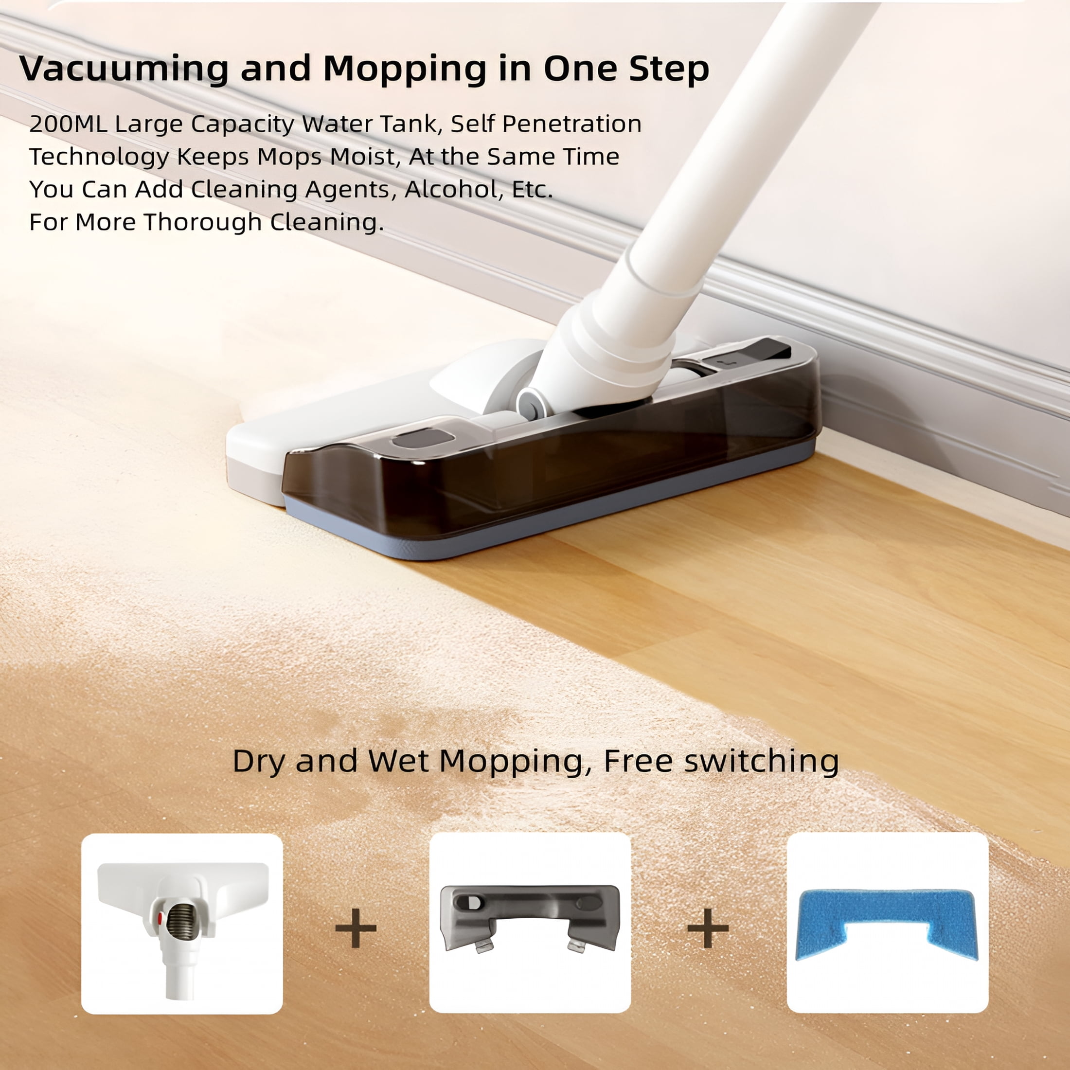 ZEPARO Cordless Stick Vacuum Cleaner and Mop Combo,Vacuum Blower and Mop 3 in 1,12000pa Suction Stick Vacuum Cleaner Rechargeable Upright Vacuum with Water Tank for Home Hard Floor Pet Hair