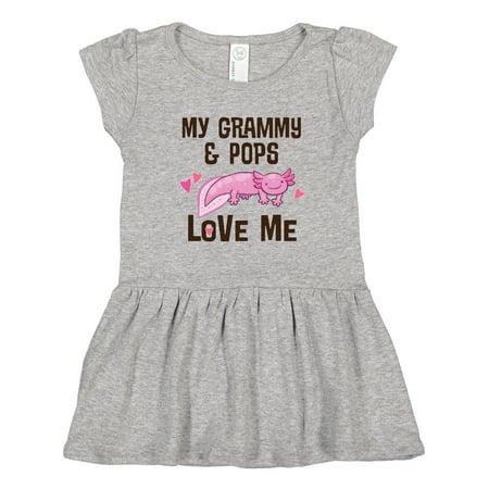 

Inktastic Grammy and Pops Love Me Axolotl Gift Toddler Girl Dress