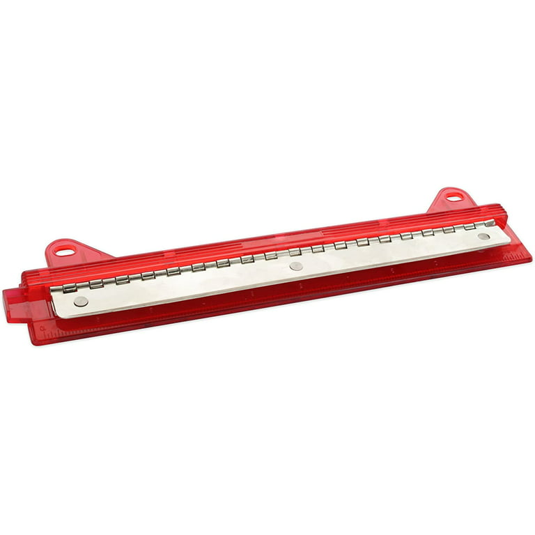 Emraw 3- Hole Punch with Ruler Ring Binder & Chip Tray, Plastic 