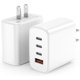 thumbnail image 1 of wonima02 USB C Wall Charger, 2Pack 30W 4Ports iPhone Fast Charger Block (1 USB A Port +3 USB C Ports), iPhone Cube Adapter Compatible for 16/16Pro/16ProMax/15/15 Pro/14/13/12/11/SE/XS and More, 1 of 1