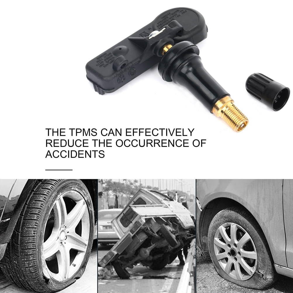 Tire Pressure Sensor Fits for 2005-2016 Chrysler Sebring Town and Country 2005-2016 Dodge Avenger Caravan Ram 2012-2016 Fiat 500 2005-2017 Jeep Liberty Wrangler 2011-2013 Ram Dakota 4Pcs 433MHz 