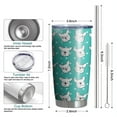 thumbnail image 6 of 20 Oz Esign Of Head Pug Dog Coffee Tumbler Double Wall Insulated Stainless Steel Water Bottle | Metal Reusable Thermoses Flask with Cup Cap | Leak & Sweat Proof with Anti-Dust Lid, 6 of 7