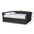 thumbnail image 3 of Baxton Studio Delora Full Size Dark Grey Upholstered Daybed with Trundle, 3 of 11