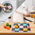 thumbnail image 2 of Yayeee Dish Drying Mat for Kitchen Counter 16" x 18" Microfiber Super Absorbent Coffee Decorative Pad, Pink Checkered Pattern, 2 of 2