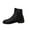 Black, variant on Wensltd Women's Low Heel Short Boots Zipper Casual Elegant Fall Wide Calf Boots Comfortable