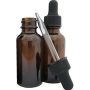 Plastic Pharmacy Dropper Bottle 1 OZ - Amber (PACK OF 6) by Sponix BioRx