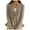 Khaki, variant on Women's Solid Color Retro Knit Cardigan with V-Neck and Flounce Hem, Cozy Sweater for Autumn Winter Green,S