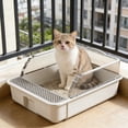 thumbnail image 5 of FeiFu Open Cats Litter Box with High Side,Non-Splashing Cats Litters Pan,Cats Toilet with Litter Sifting Scoop,Semi-Enclosed Removable Kittens Litter for Boxes, 5 of 6