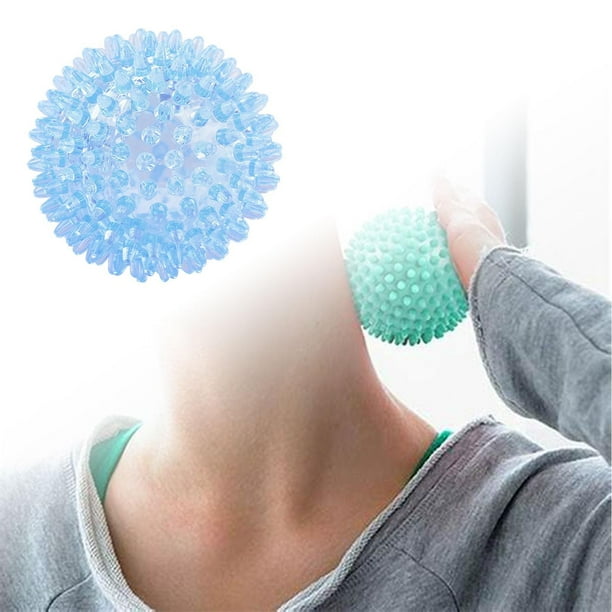 Pelota de Ejercicio Yinane con Púas Dura para Gimnasio Fitness Azul 7.5 cm