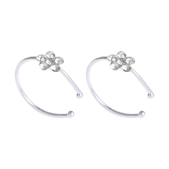Xihbxyly Joyas de Cristal para La Nariz, Elegante Aro Nasal con Diseño Floral, Pendientes de Cobre Brillante, Juego de Accesorios de Moda, Ideal Como Regalo, Ideal para Amantes de La Joyería. Juego d