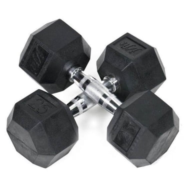 CAP 40 LB Dumbbell Pair Rubber Coated Hex Dumbbells Weights Set Of 2