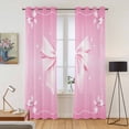 thumbnail image 2 of Valentine's Day Kitchen Curtains Window Panels, Pink Bowknot Ribbon Modern Mother's Day Insulated Window Treatment Curtain, Grommet Curtains for Bedroom/Living Room/Bathroom, 2 Piece 42"Wx84"L, 2 of 8