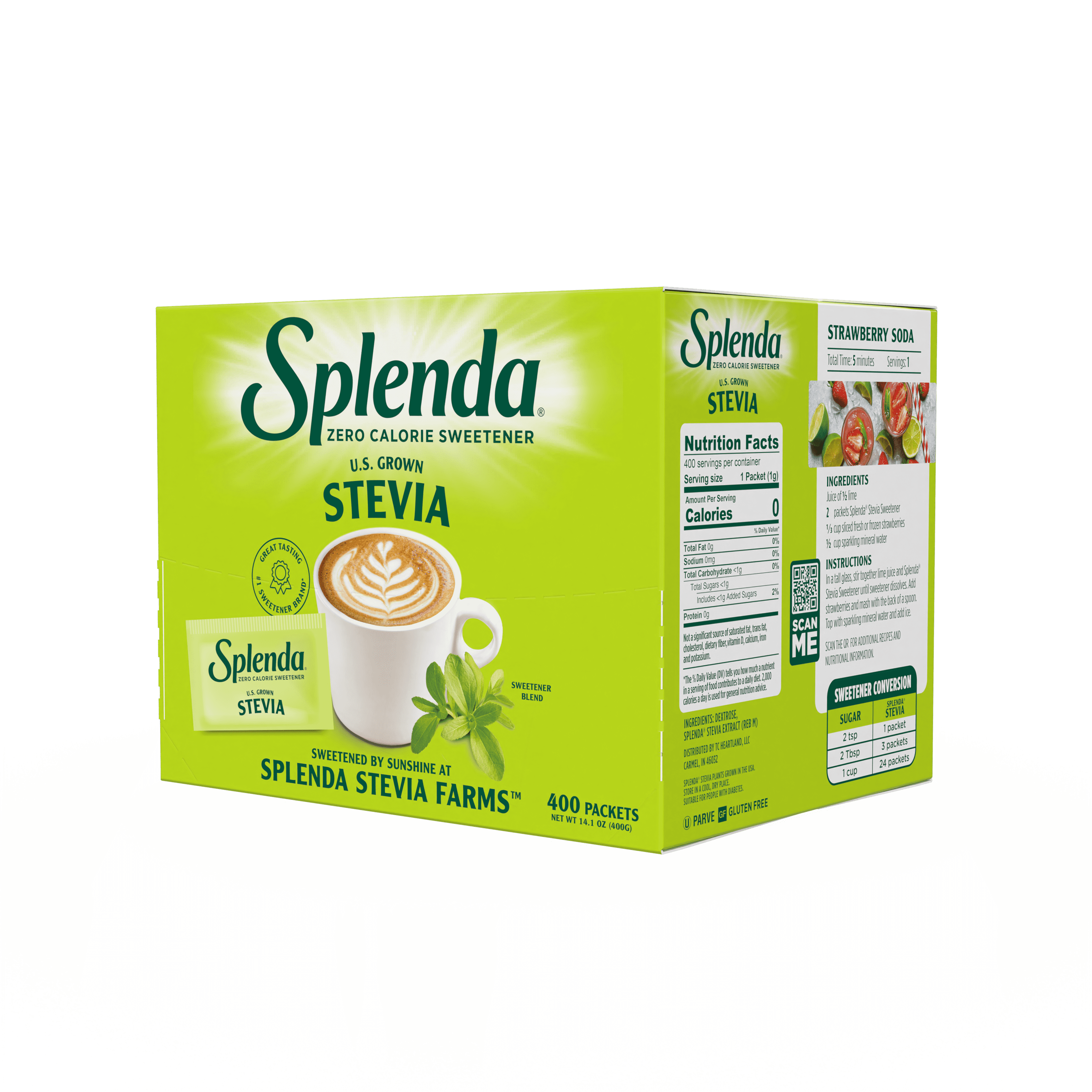 (4 pack) Splenda Stevia Sweetener Packets - 400CT