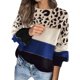 thumbnail image 1 of Gibobby Suéter Abrigo Mujer Suéter de contraste de color de otoño e invierno para mujer Suéter suelto de cuello Rojoondo con fondo (Azul, S), 1 of 5