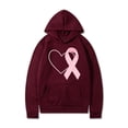 thumbnail image 4 of Nowekniz Women Oversized Breast Cancer Awareness Ribbon Graphic Hoodie, Long Sleeve Casual Hooded Sweatshirt with Pockets, 4 of 5