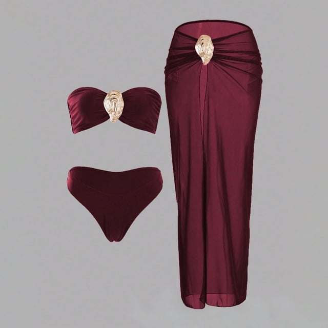 Trajes de baño para mujer Traje de baño de dos piezas de color liso de moda para mujer Trajes de baño para mujer Trajes de baño para mujer Trajes de baño de moda de playa para mujer