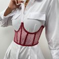 thumbnail image 3 of Cinturón de corsé para mujer Ver a través de lentejues con cordones Corset Shapewear Deshuesado Overbust cinturo Cinturón ancho para Rojo m BLESIY Cinturón de corsé, 3 of 7