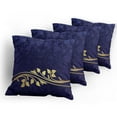 thumbnail image 5 of Ambesonne Floral Throw Pillow Cover 4 Pack, Romantic Royal Leaves, 18", Purple Indigo, 5 of 7